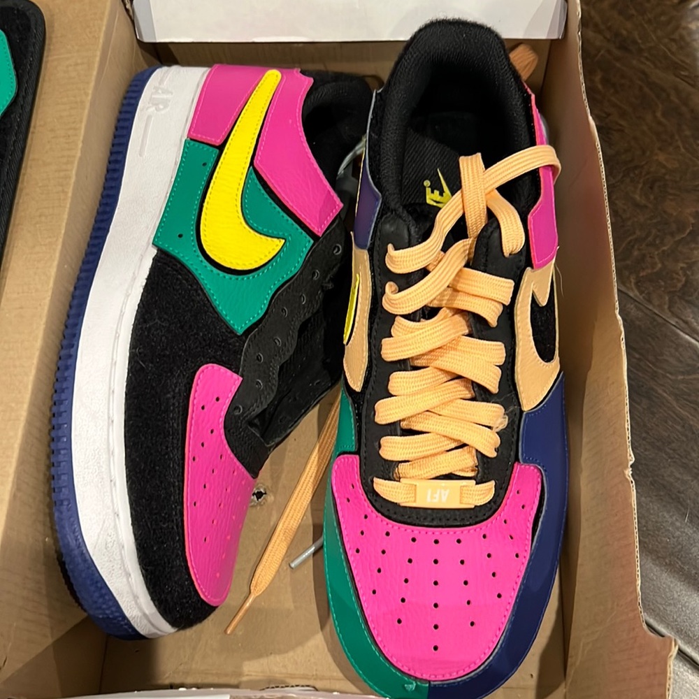 Nike Airforce One black, multi color, customizable. Size 7.5